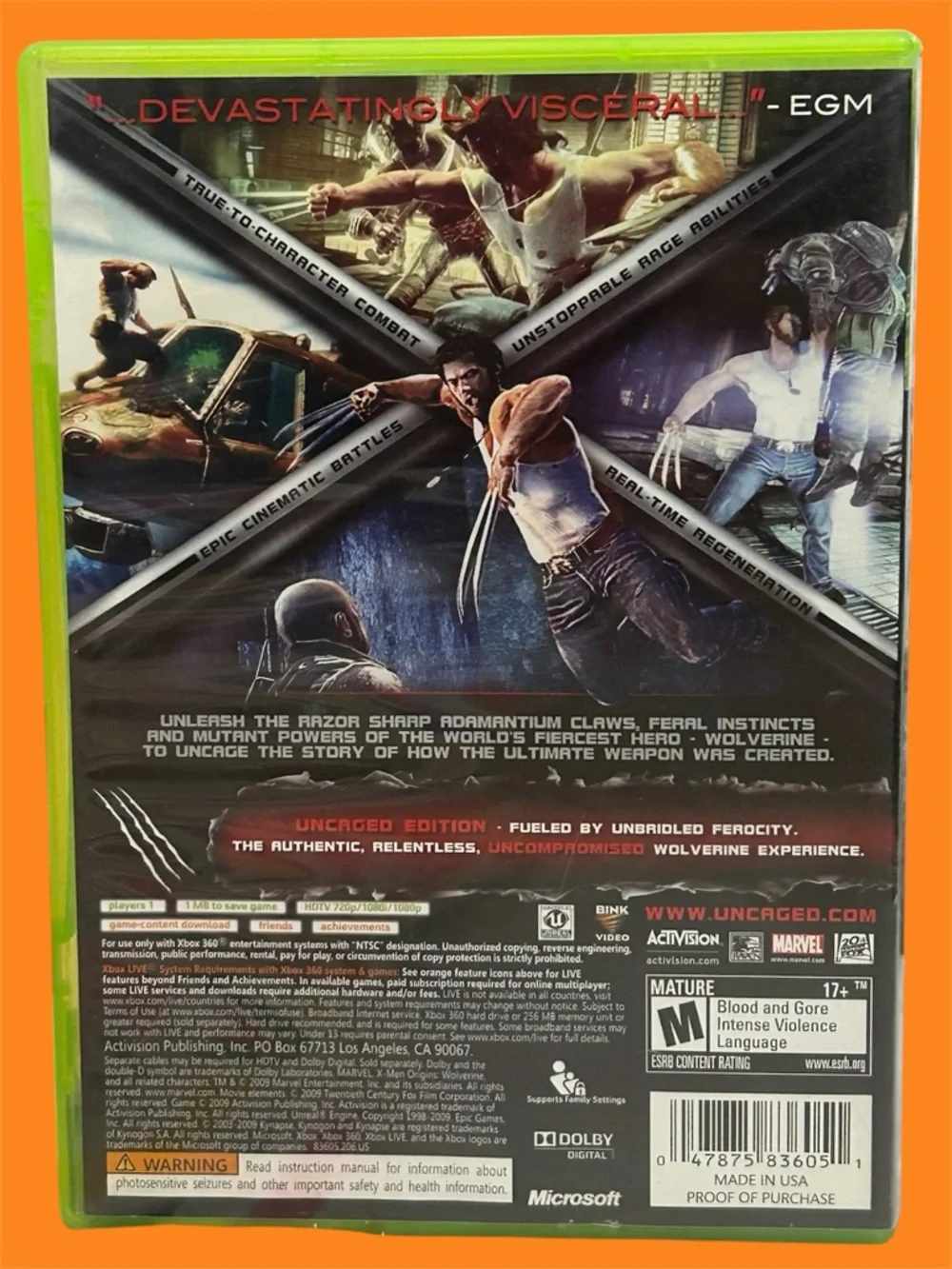 X-Men Origins Wolverine Uncaged Edition Xbox 360 Game CIB Complete Tested - Picture 3 of 7